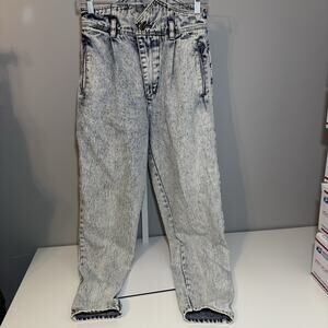 Vintage Zana Di 80s High Waist Acid Wash Jeans Sz 5/6 Tapered Leg Retro Denim